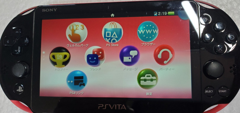 Sony Playstation PS Vita Pink Black PCH-2000 16GB charger　Tested　 Japan