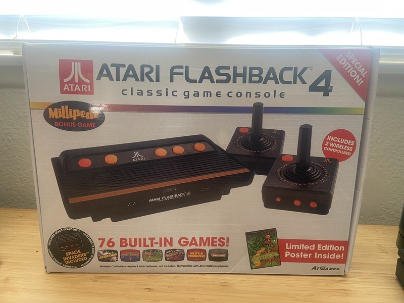 Atari Flashback 4 Classic Game Console 2 Controllers – Built-In 75 Atari Games