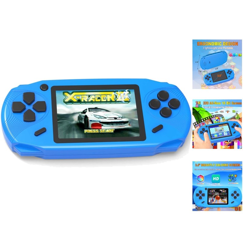 Portable 220 Retro Video Game Player for Kids – USB Rechargeable & Lightweight