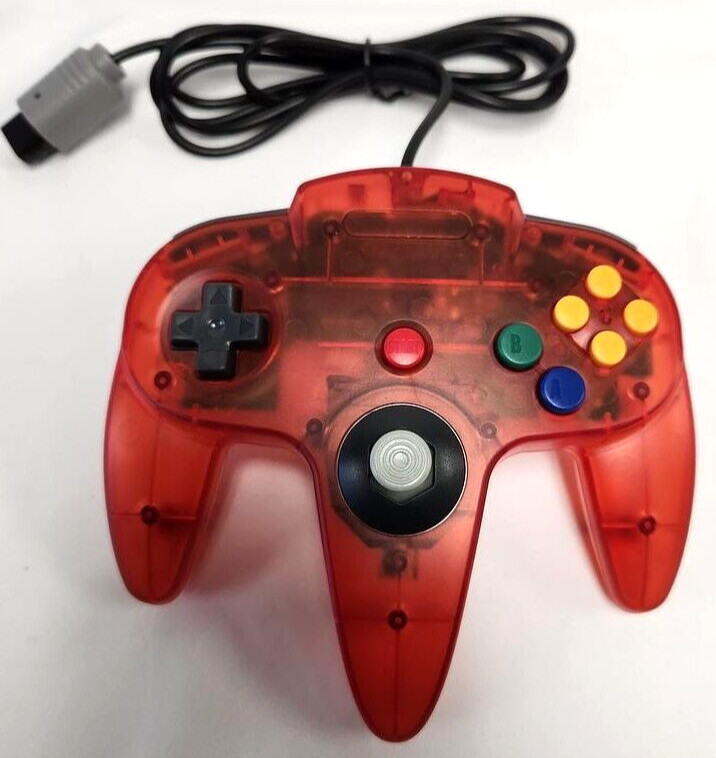 Vtg N64 Funtastic Watermelon Translucent RED Nintendo-64 Gaming Console System A gallery