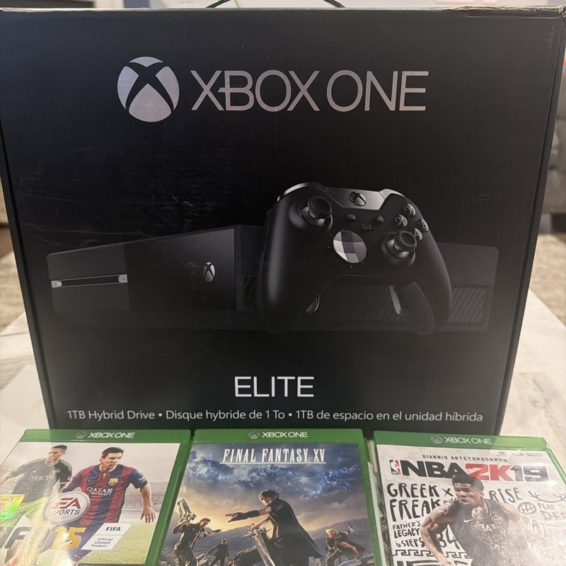 Xbox One Elite 1TB Console Bundle Elite Controller 4 Games Console Complete CIB gallery