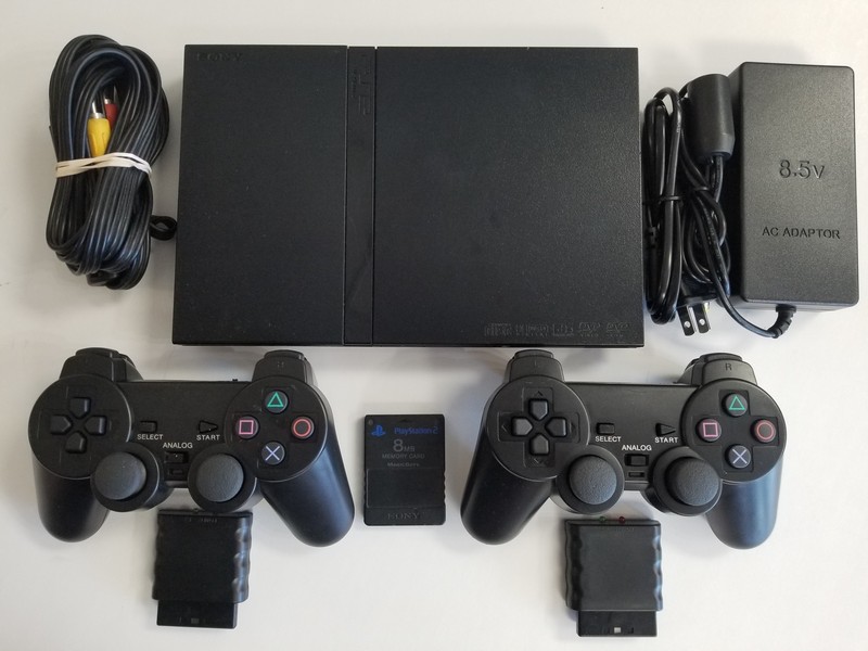 GUARANTEED Slim Playstation 2 Console PS2 - 2 BRAND NEW Controllers VG PS1 Compa gallery
