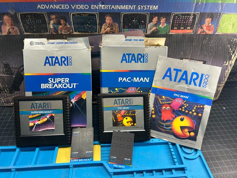 Atari 5200 4 Port Console, Rebuilt Controller, Power Mod, 2 Games in Box TESTED gallery