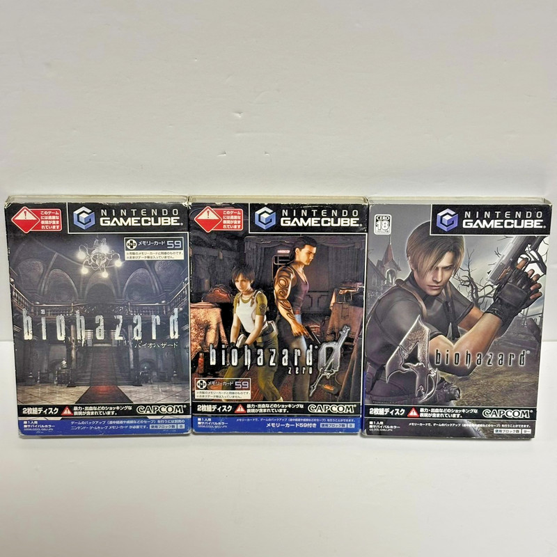 Biohazard Resident Evil 0 4 with Memory Card Lot 3 Set Nintendo Game Cube Japan