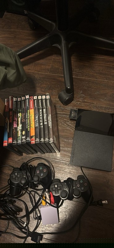 Sony PlayStation 2 Slim Console With 15 Games Lot2 Controllers 3mics Memory Card