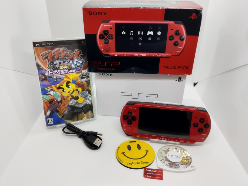 Radiant Red Sony PSP 3000 System w/ charger&Box [TESTED] Playstation