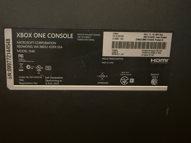 Microsoft Xbox One Console Only Model 1540 W/cables & 4 Games - Tested & Work gallery