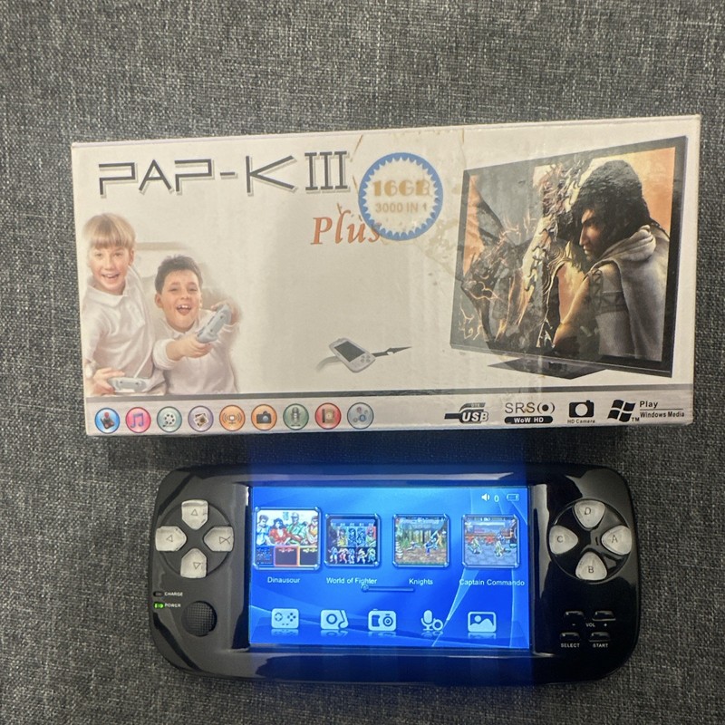 PAP-K III Plus 16GB 64-bit Handheld Game System Black TF Card Support Camera