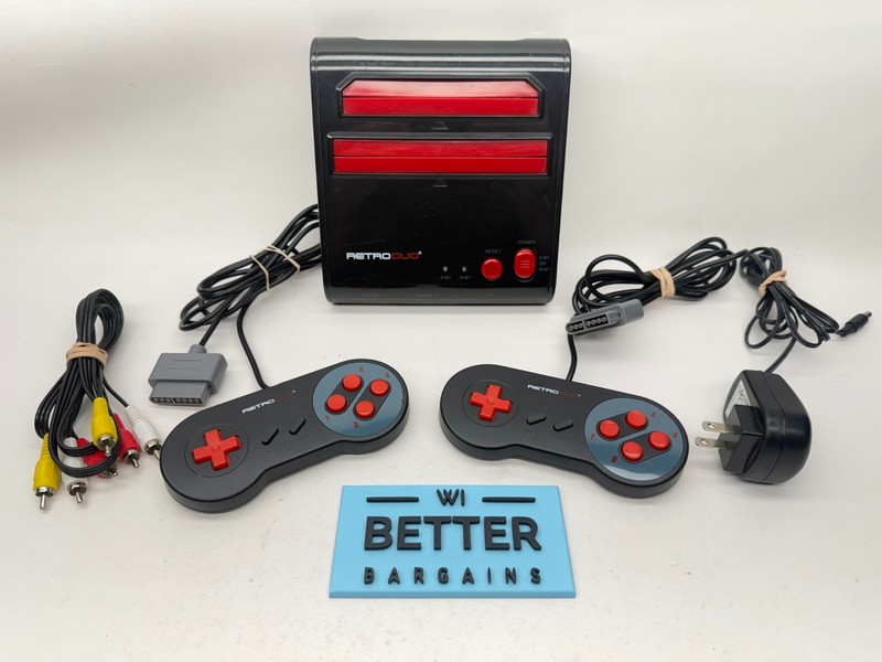 Retro-Bit Retro Duo RB-RD-1279 NES SNES Console w/2 Controllers AV Cables Tested