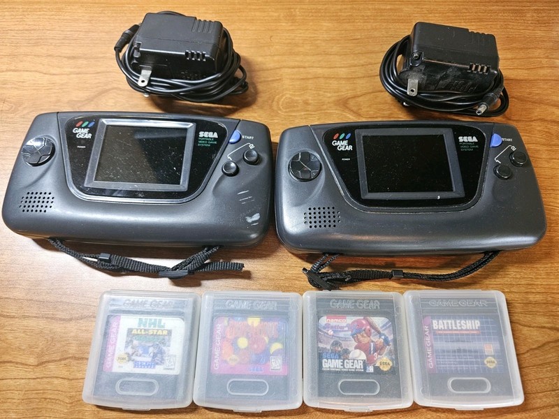 2 Sega Game Gear Handheld Console w/ Games Untested As-Is Parts