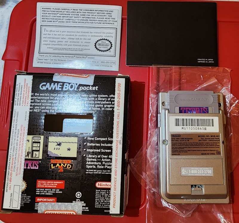 Nintendo Game Boy Pocket Silver MGB-001 Original BOX, Tetris Game Gameboy gallery