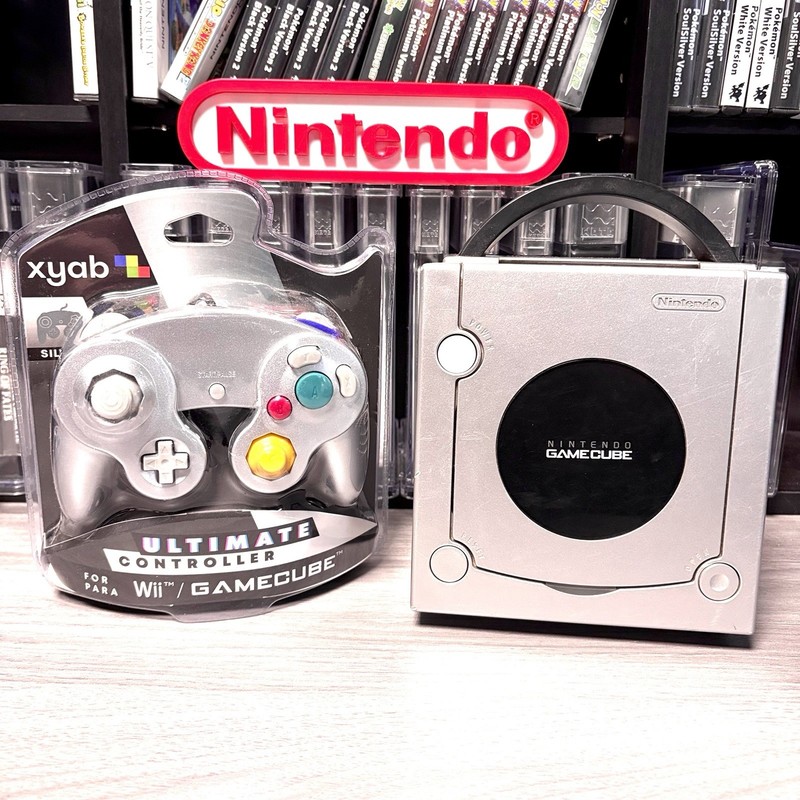 Platinum Nintendo GameCube Console Bundle System w New Controller & Hookups