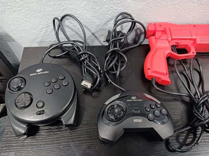 Sega Saturn Console MK-80000 Bundle OEM 3D Analog Control Pad Light Gun Myst CIB gallery