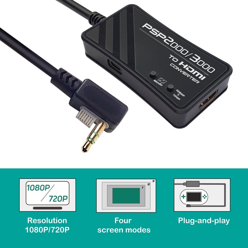 PSP2000/PSP3000 to HDMI Converter, HDMI Cable for PSP2000/PSP3000 Handheld Co... gallery