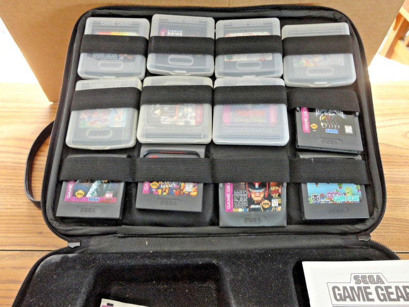 SEGA GAME GEAR HAND HELD CONSOLE WITH CASE AND 12 GAMES PART ONLY gallery