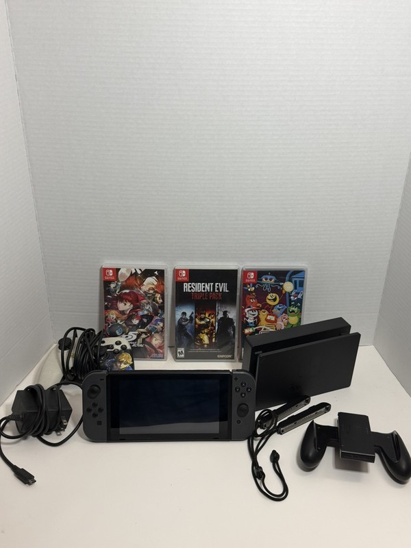 Nintendo Switch HAC-001 Console with Dock, Cable, Controller, and Games