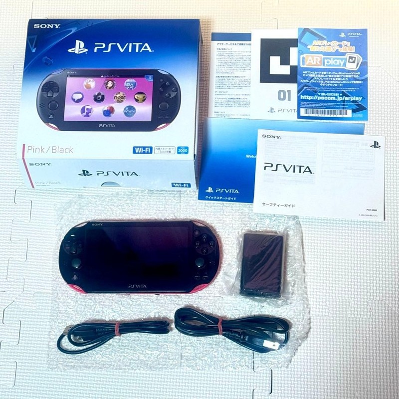 Sony PS Vita PCH-2000ZA15 32GB Card Pink Black Slim Console Wi-Fi Box Manual AR