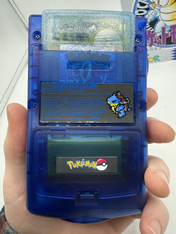 Custom Blastoise USB C Rechargeable Gameboy Color W Matching Box Pokémon gallery