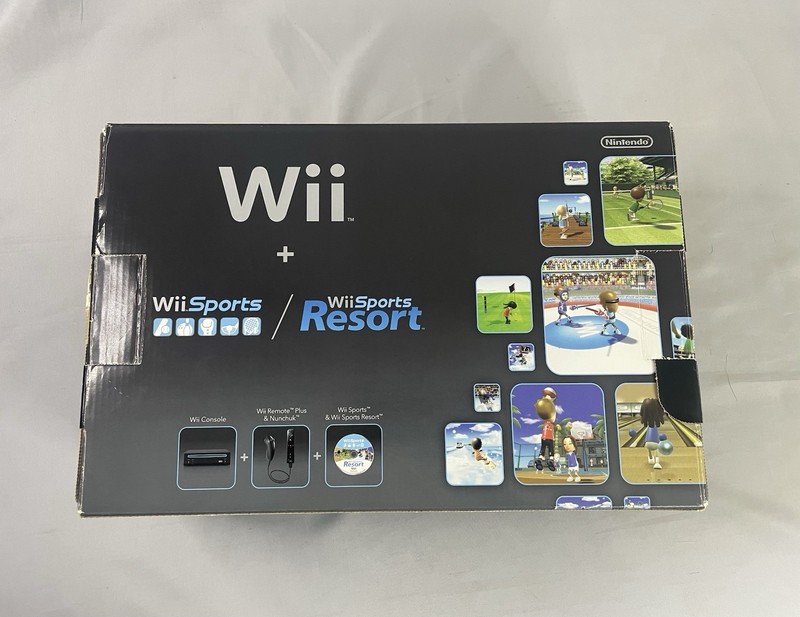 Nintendo Wii Black Console Wii Sports & Resort Bundle Complete In Box (Tested) gallery