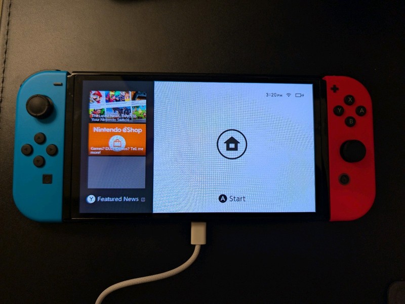 Nintendo Switch OLED with Box Neon Red and Blue Joy-Cons + Dock + gallery