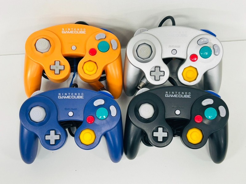 Nintendo Gamecube Controller Orange Silver Violet Black set Very good B-51