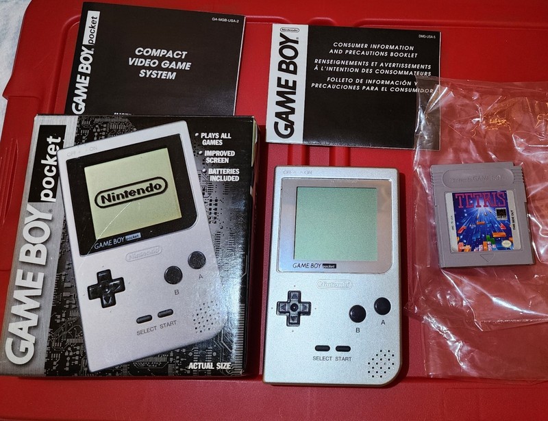 Nintendo Game Boy Pocket Silver MGB-001 Original BOX, Tetris Game Gameboy gallery