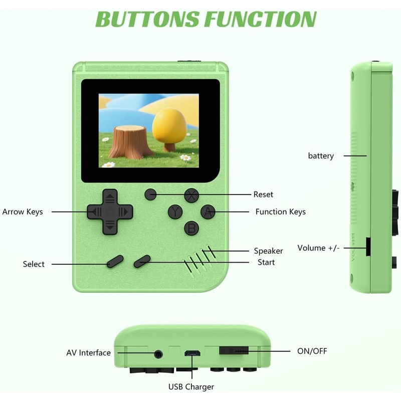 Retro Handheld Games Console, Built-in 400 Video Games, Portable Video Gaming Pl gallery