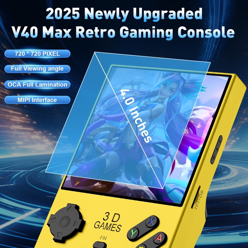 Hugawello R40 MAX Handheld Device, 40000 in 1 high-Definition Gaming mini Vid... gallery