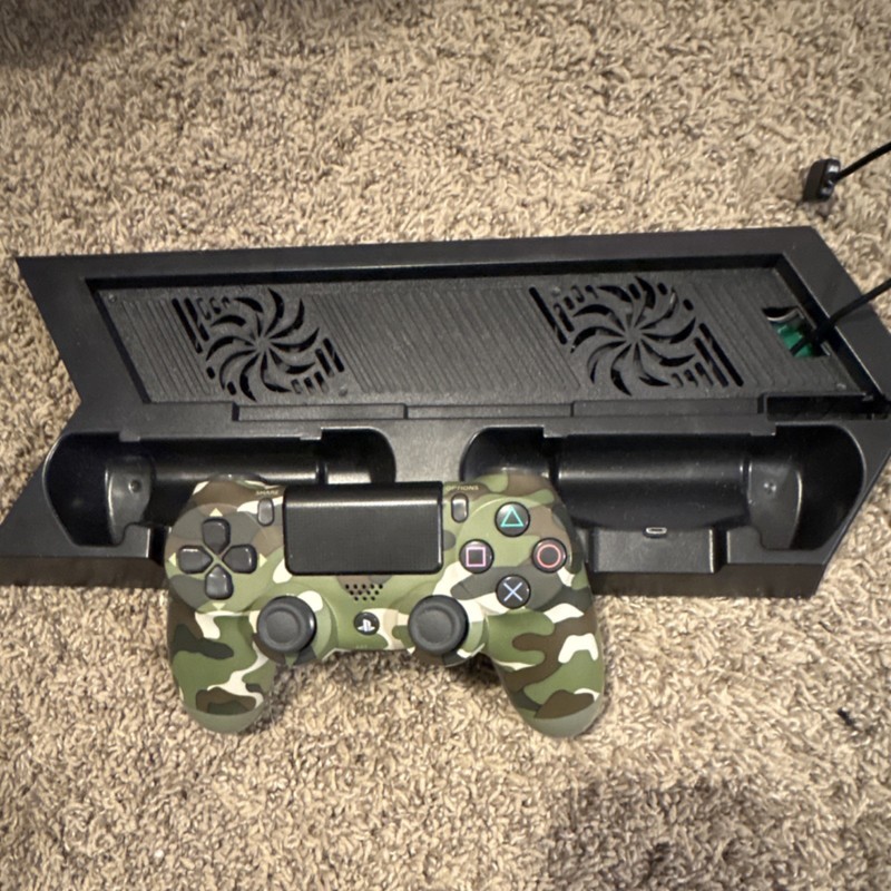 Sony PlayStation 4 Slim Console, two Controllers, Cooling Dock and cables gallery