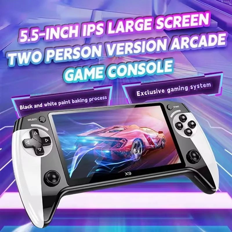 X9 Handheld Game Console 5.5 Inch IPS Screen, Video Games 10000+ Games