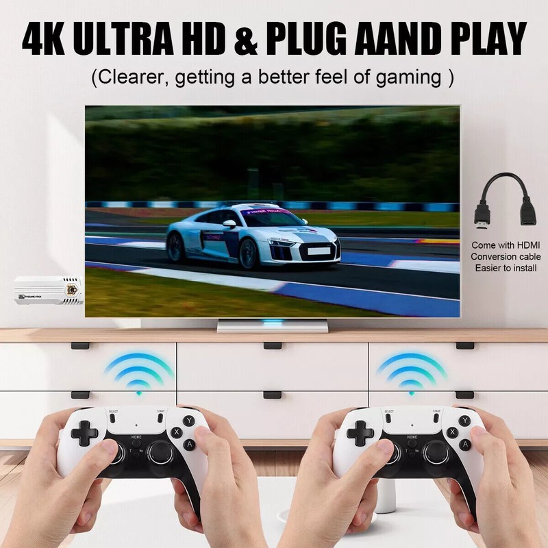4K 64G HDMI TV Video Game Stick M15 Gaming Console Gamepad 2 Wireless Controller gallery