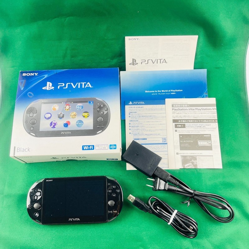 Sony PS Vita PCH-2000 1GB Handheld System Black Japan Game Console Tested Work