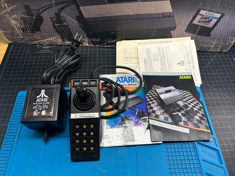 Atari 5200 4 Port Console, Rebuilt Controller, Power Mod, 2 Games in Box TESTED gallery