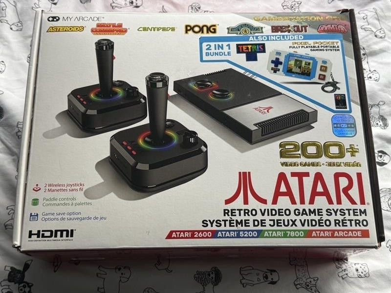 ATARI RETRO VIDEO GAME SYSTEM 200+ GAMES, AND TETRIS PIXEL POCKET GAME gallery