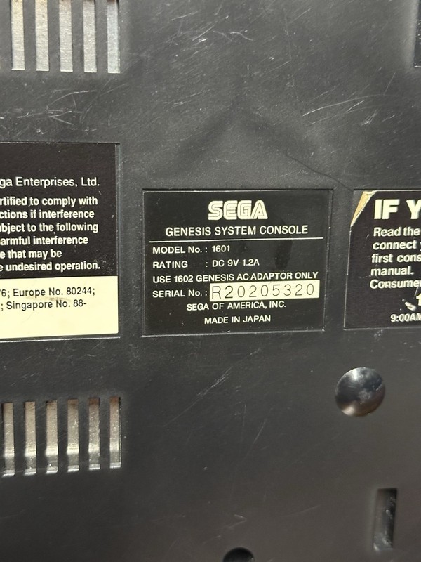 Sega Genesis 16-Bit Console Gaming System Only Black 1601 gallery