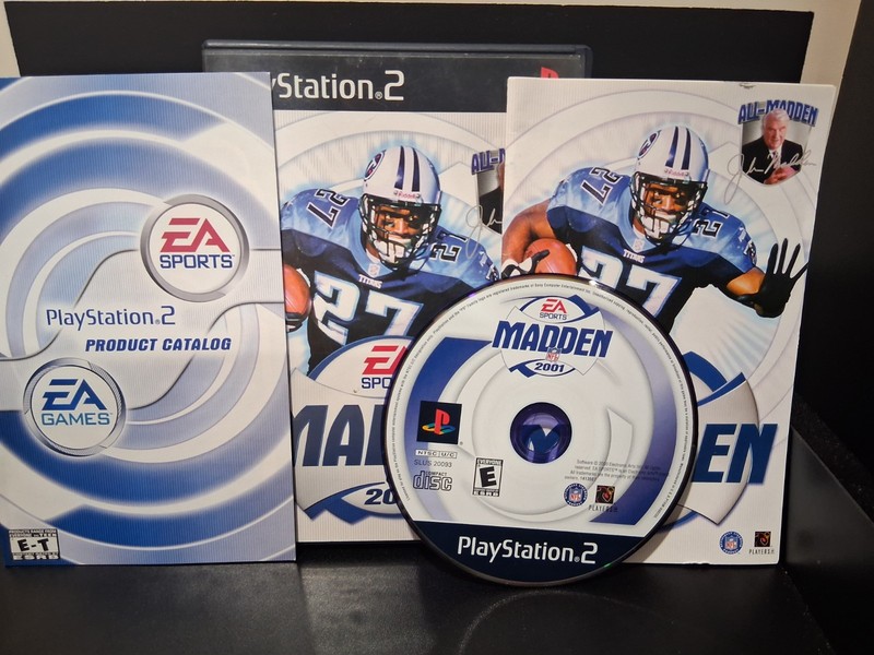 Madden 2001 NFL Football Sony PlayStation 2 PS2 Complete in Box CiB Manual Black