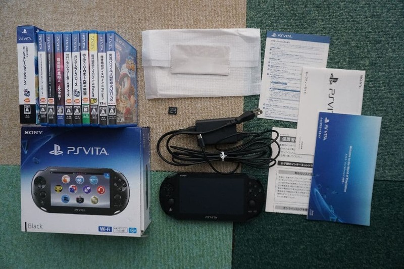 PSVITA Ps Vita Main Unit Black 8Gb Memory Card Included Software Set Of 8 Japan