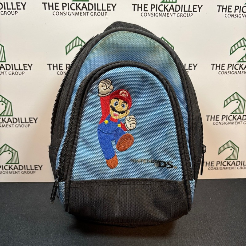 Nintendo DS Mario Blue Backpack Bag Pouch Case Accessory – Stain