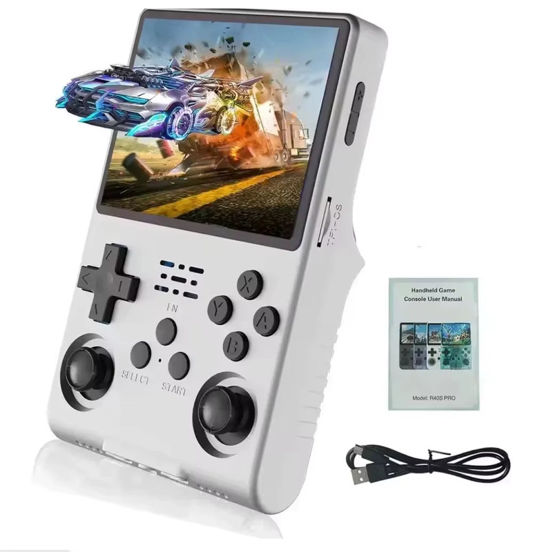 Portable R40S Pro Retro Handheld Video Game Console Linux System 3.5 Inch IPS Sc