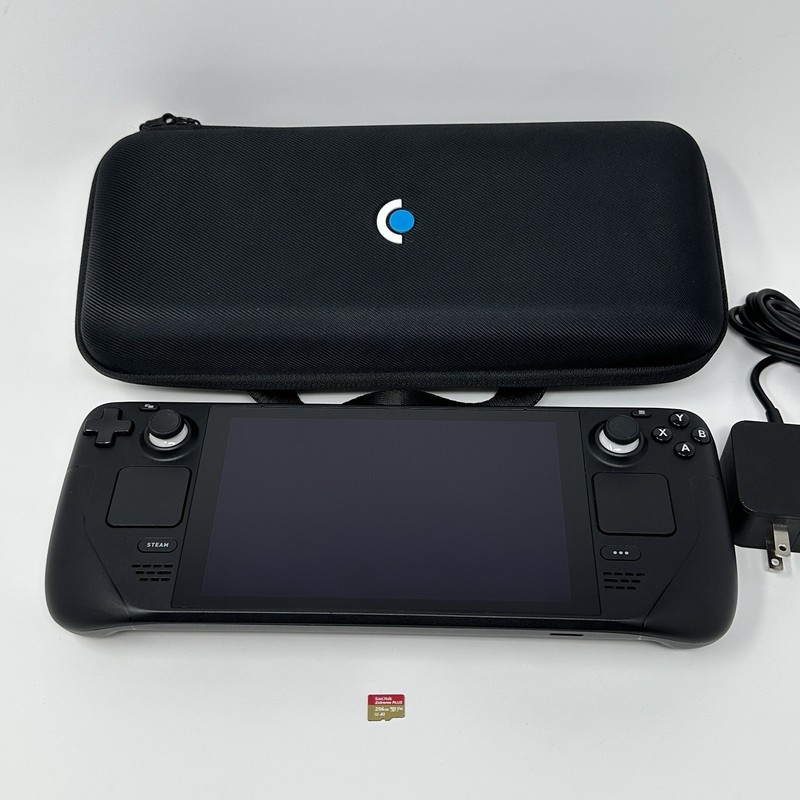 Valve Steam Deck LCD 256gb Model Carrying Case, Charger, & 256gb SD Card! NICE!!
