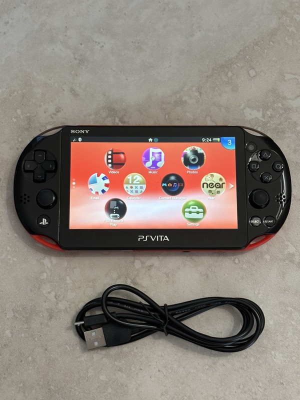 Sony PS Vita 2000 Slim PCH-2000 – Black Red – Near Mint Condition tested
