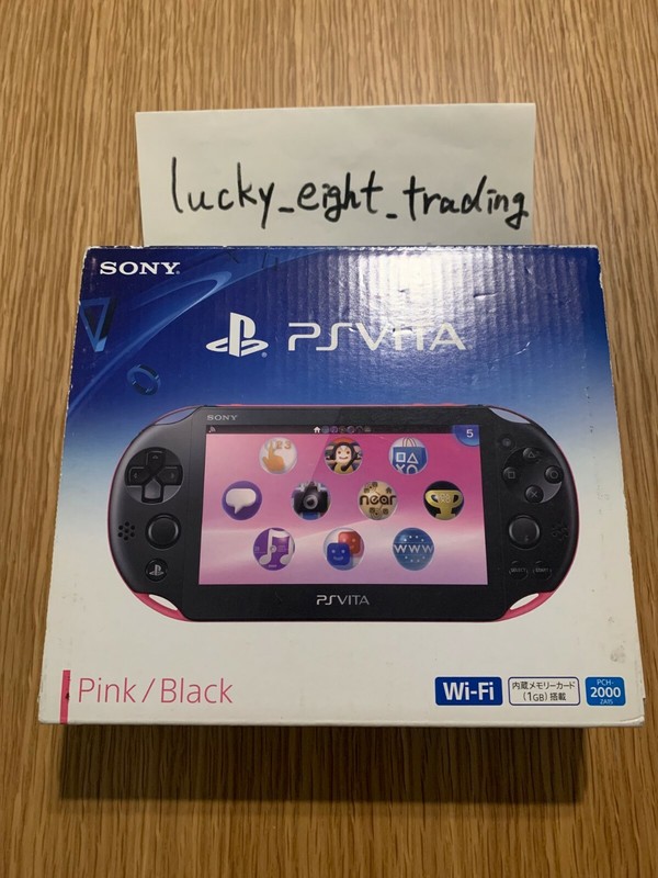 PS Vita Pink Black PCH 2000 ZA15 Console Charger Box [N]