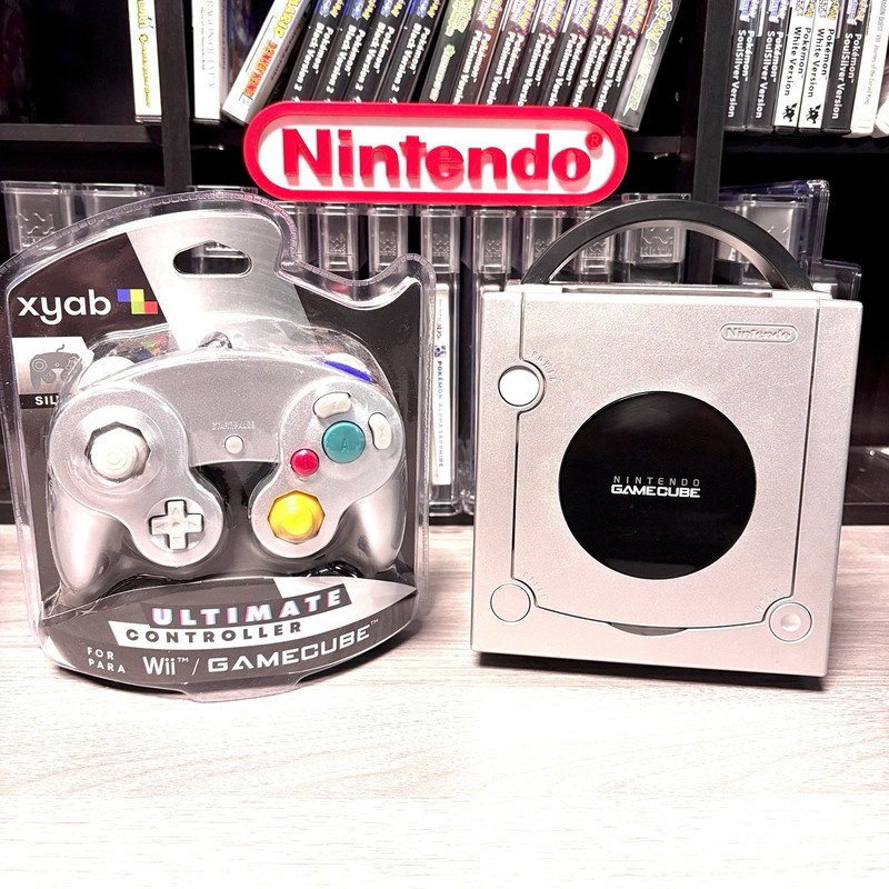 Platinum Nintendo GameCube Console Bundle System w New Controller & Hookups
