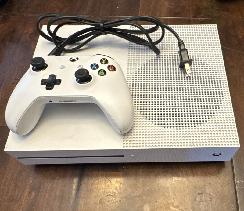 Microsoft Xbox One S 500GB 4K UHD White Console w/ White Controller & Power Cord