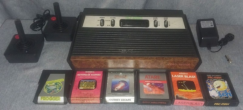 Atari 2600 Sears Tele-Games Woody 4 Switch Console 6 Games 2 Joysticks Working