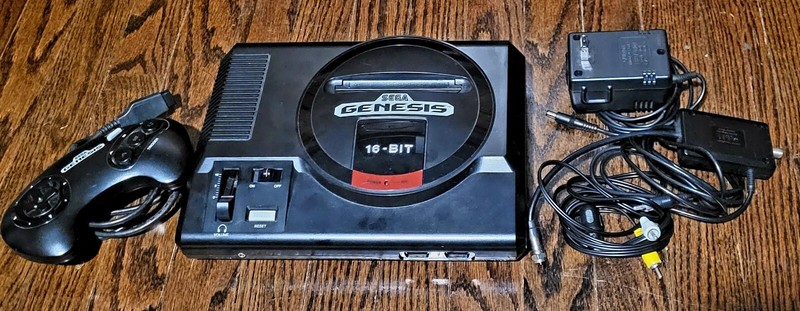 Sega Genesis Model 1 Console, w/ OEM RF & AC, 1 Controller, 2 Games **WORKING**