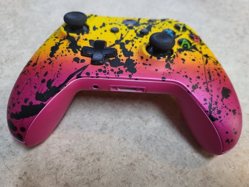 Xbox One Paint spatter Yellow/Orange/Pink & Black Xbox Design Lab Controller gallery