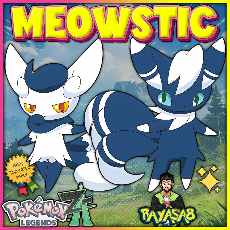 Meowstic Alpha Male & Female Pokemon Legends ZA 6IV Bundle🌟 Shiny / Non