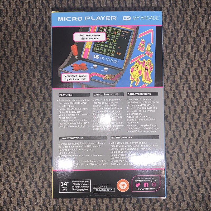 Ms. Pac-Man Micro Player Retro Mini Arcade Game My Arcade Removable Joystick New gallery