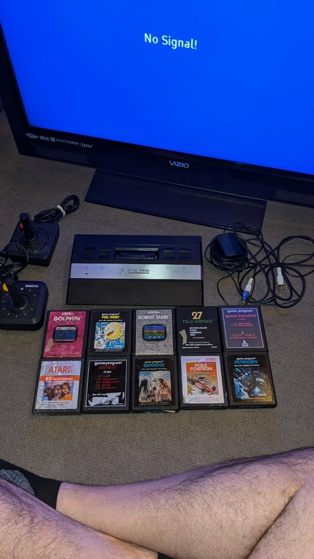 Atari 2600 Jr Rainbow w/ joysticks adapters, 10 GAMES ALL TESTED
